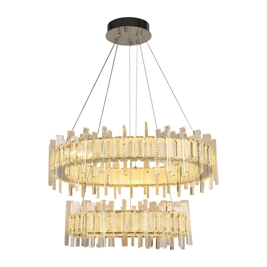 LED Stmívatelný křišťálový lustr na lanku LED/65W/230V 3000-6500K + dálkové ovládání