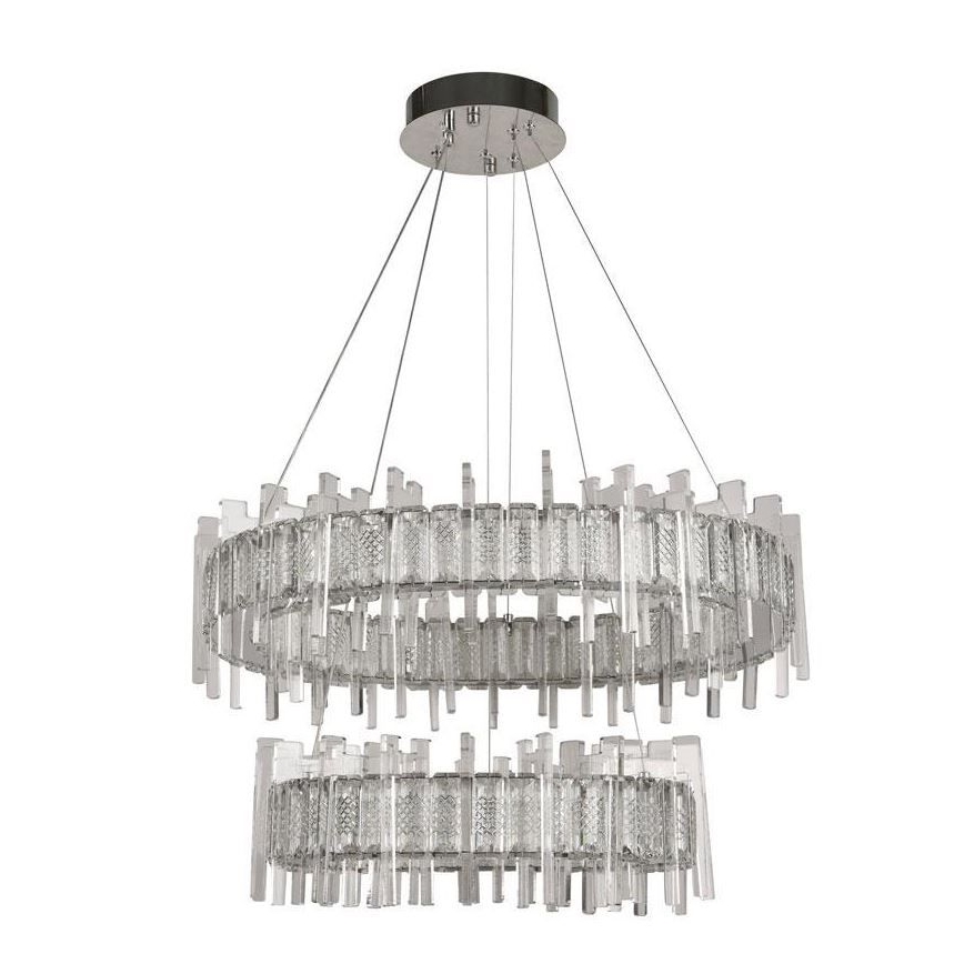 LED Stmívatelný křišťálový lustr na lanku LED/65W/230V 3000-6500K + dálkové ovládání