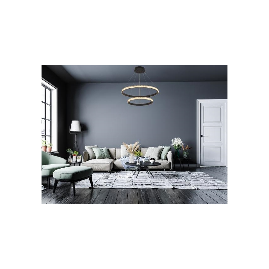 LED Stmívatelný lustr na lanku LED/65W/230V 3000-6500K pr. 60 cm + dálkové ovládání