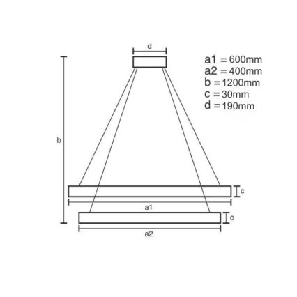 LED Stmívatelný lustr na lanku LED/65W/230V 3000-6500K pr. 60 cm + dálkové ovládání