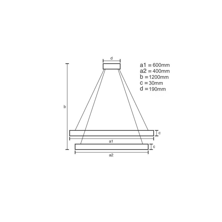 LED Stmívatelný lustr na lanku LED/65W/230V 3000-6500K pr. 60 cm + dálkové ovládání