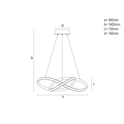 LED Stmívatelný lustr na lanku LED/65W/230V 3000-6500K pr. 49 cm + dálkové ovládání