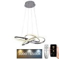 LED Stmívatelný lustr na lanku LED/65W/230V 3000-6500K pr. 48 cm šedá + dálkové ovládání