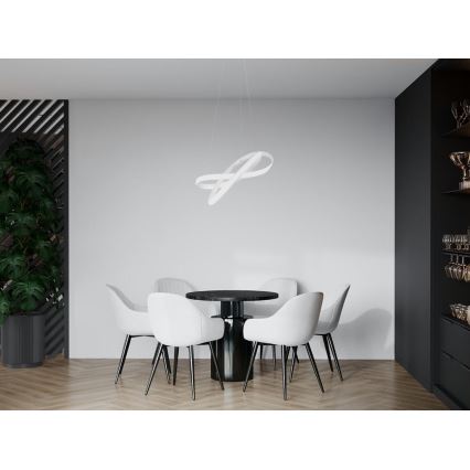 LED Stmívatelný lustr na lanku LED/70W/230V 3000-6500K bílá + dálkové ovládání