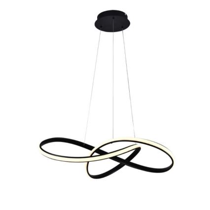 LED Stmívatelný lustr na lanku LED/70W/230V 3000-6500K pr. 60 cm černá + dálkové ovládání