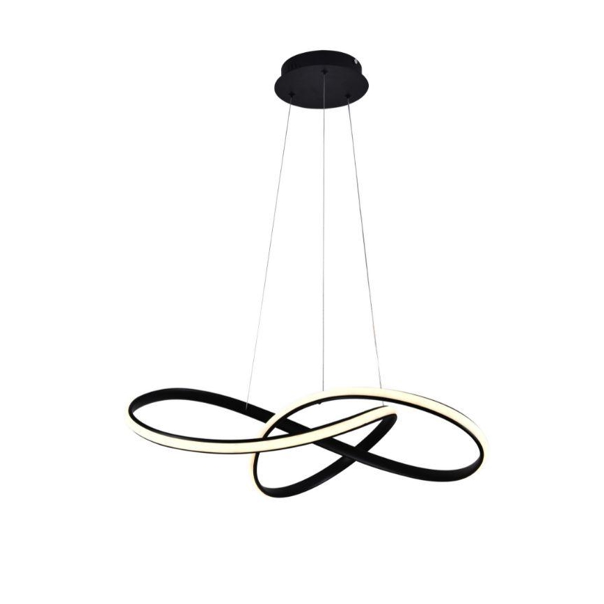LED Stmívatelný lustr na lanku LED/70W/230V 3000-6500K pr. 60 cm černá + dálkové ovládání