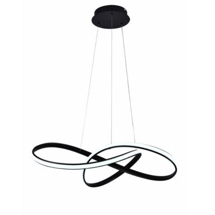 LED Stmívatelný lustr na lanku LED/70W/230V 3000-6500K pr. 60 cm černá + dálkové ovládání