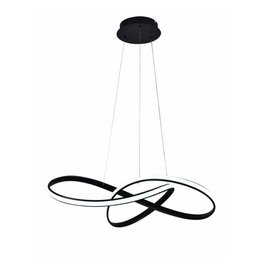 LED Stmívatelný lustr na lanku LED/70W/230V 3000-6500K pr. 60 cm černá + dálkové ovládání
