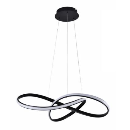 LED Stmívatelný lustr na lanku LED/70W/230V 3000-6500K pr. 60 cm černá + dálkové ovládání