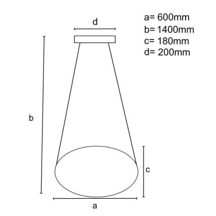 LED Stmívatelný lustr na lanku LED/70W/230V 3000-6500K pr. 60 cm černá + dálkové ovládání