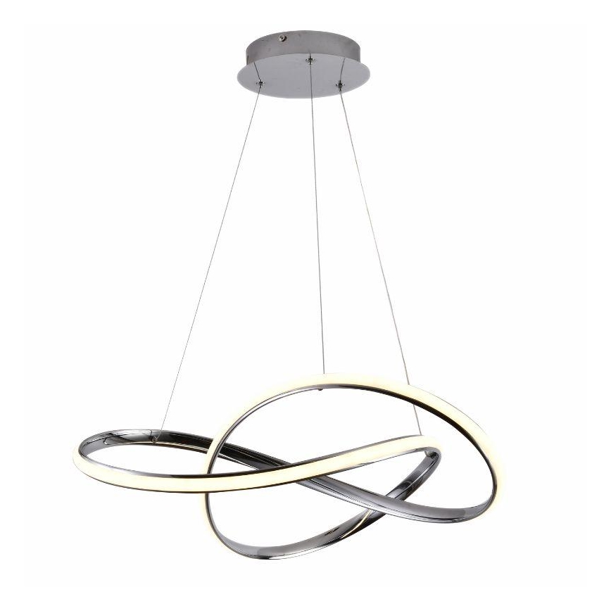 LED Stmívatelný lustr na lanku LED/70W/230V 3000-6500K pr. 60 cm lesklý chrom + dálkové ovládání
