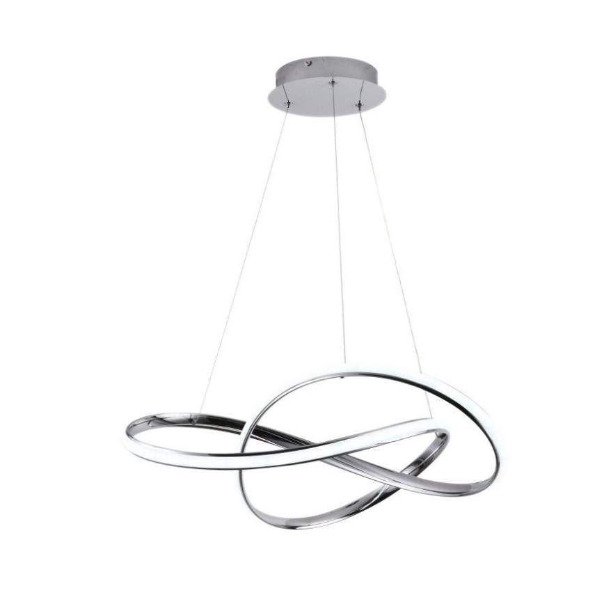 LED Stmívatelný lustr na lanku LED/70W/230V 3000-6500K pr. 60 cm lesklý chrom + dálkové ovládání