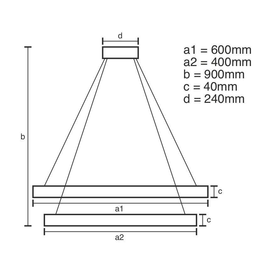 LED Stmívatelný lustr na lanku LED/70W/230V 3000-6500K + dálkové ovládání