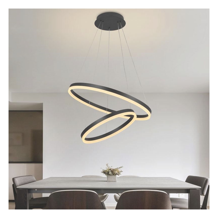 LED Stmívatelný lustr na lanku LED/70W/230V 3000-6500K + dálkové ovládání