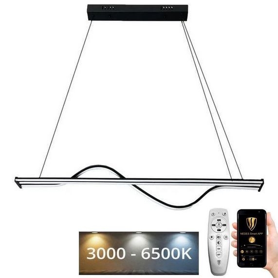 LED Stmívatelný lustr na lanku LED/70W/230V 3000-6500K + dálkové ovládání