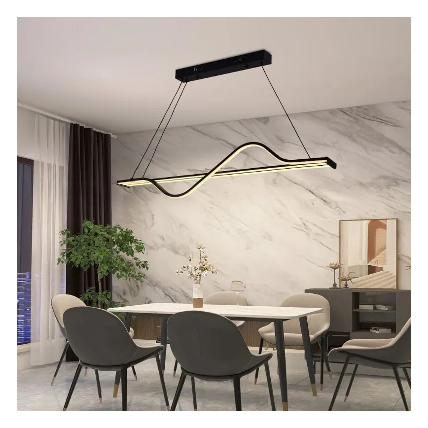 LED Stmívatelný lustr na lanku LED/70W/230V 3000-6500K + dálkové ovládání