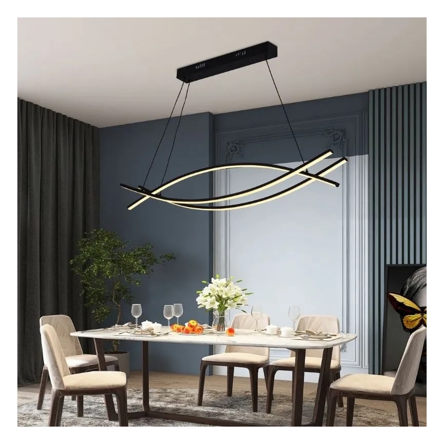 LED Stmívatelný lustr na lanku LED/70W/230V 3000-6500K + dálkové ovládání