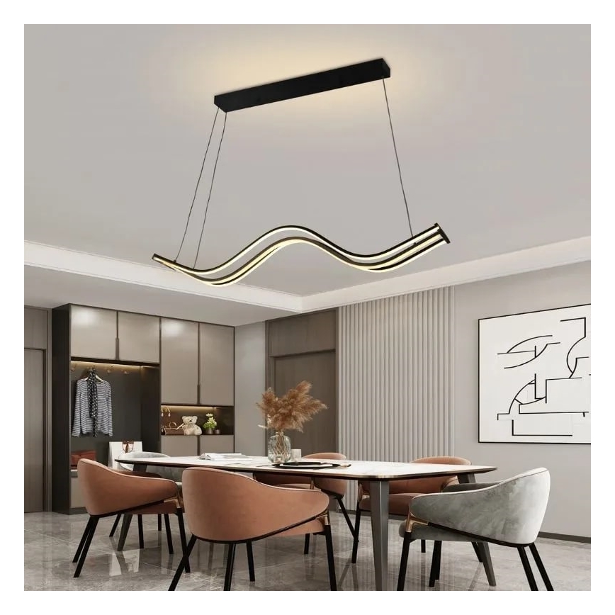 LED Stmívatelný lustr na lanku LED/70W/230V 3000-6500K + dálkové ovládání