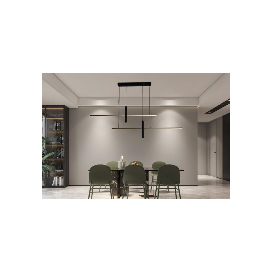 LED Stmívatelný lustr na lanku LED/70W/230V 3000-6500K + dálkové ovládání