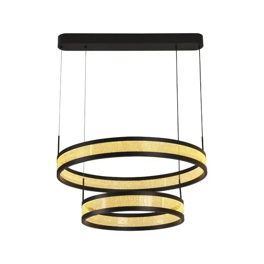 LED Stmívatelný lustr na lanku LED/70W/230V 3000-6500K pr. 60 cm černá + dálkové ovládání