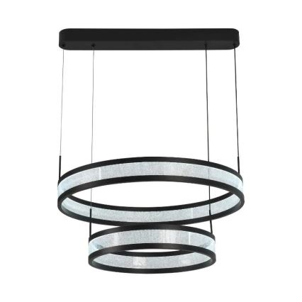 LED Stmívatelný lustr na lanku LED/70W/230V 3000-6500K pr. 60 cm černá + dálkové ovládání
