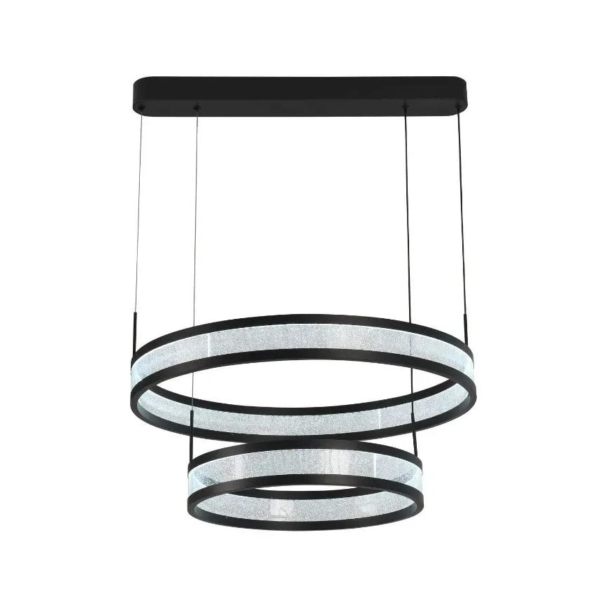 LED Stmívatelný lustr na lanku LED/70W/230V 3000-6500K pr. 60 cm černá + dálkové ovládání