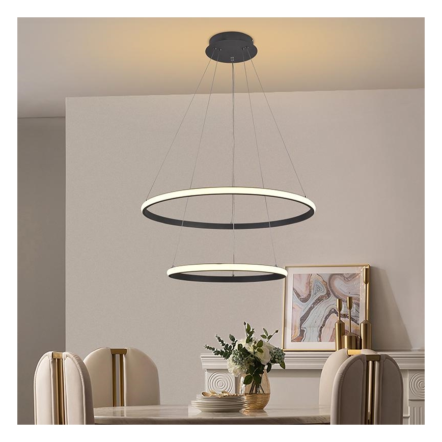 LED Stmívatelný lustr na lanku LED/75W/230V 3000-6500K + dálkové ovládání