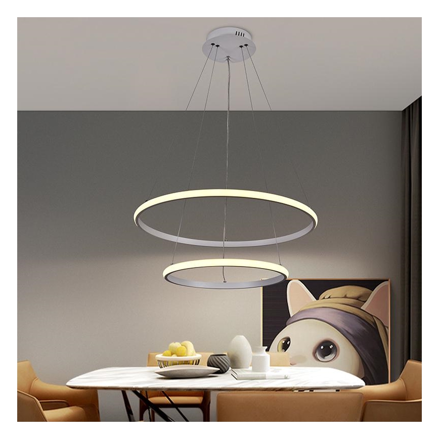 LED Stmívatelný lustr na lanku LED/75W/230V 3000-6500K + dálkové ovládání