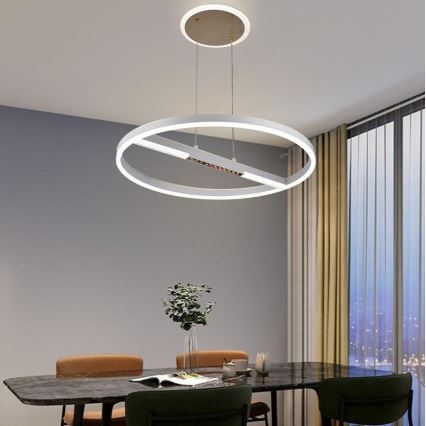 LED Stmívatelný lustr na lanku LED/75W/230V 3000-6500K pr. 60 cm + dálkové ovládání