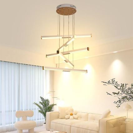 LED Stmívatelný lustr na lanku LED/75W/230V 3000-6500K pr. 60 cm + dálkové ovládání