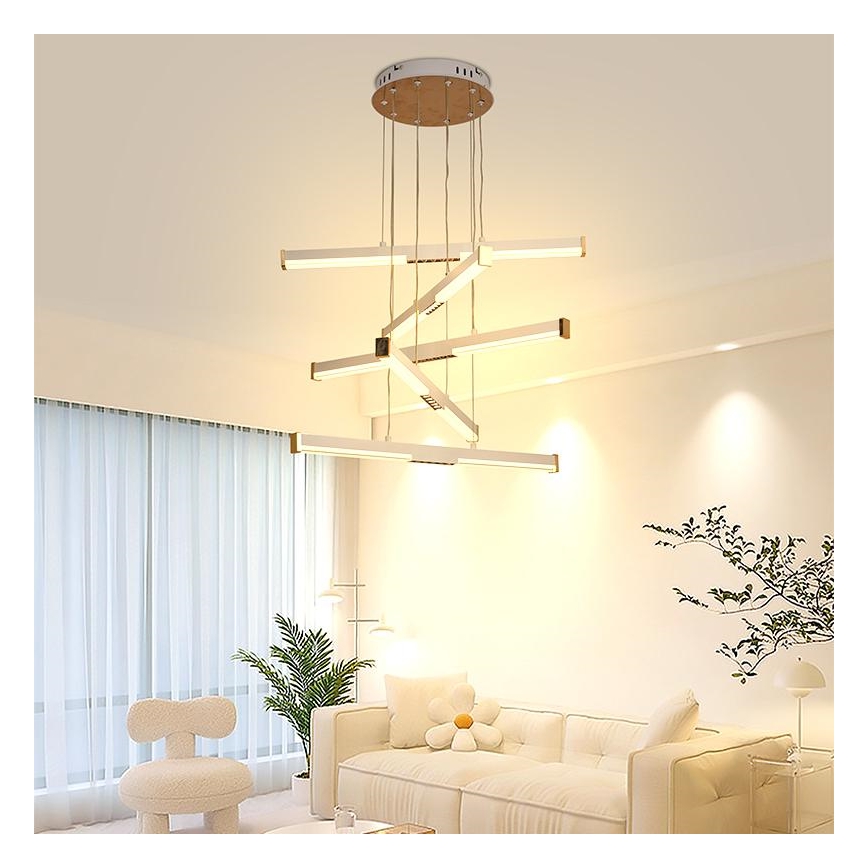 LED Stmívatelný lustr na lanku LED/75W/230V 3000-6500K pr. 60 cm + dálkové ovládání