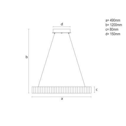 LED Stmívatelný lustr na lanku LED/75W/230V 3000-6500K pr. 49 cm + dálkové ovládání