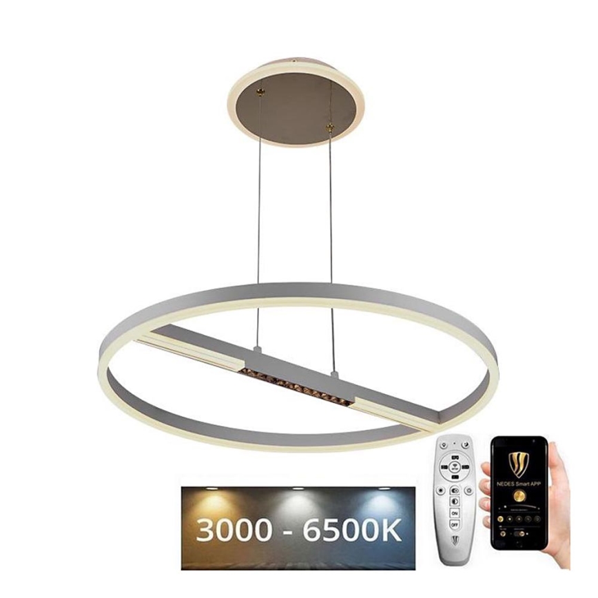 LED Stmívatelný lustr na lanku LED/75W/230V 3000-6500K pr. 60 cm + dálkové ovládání
