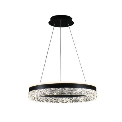 LED Stmívatelný lustr na lanku LED/80W/230V 3000-6500K černá + dálkové ovládání