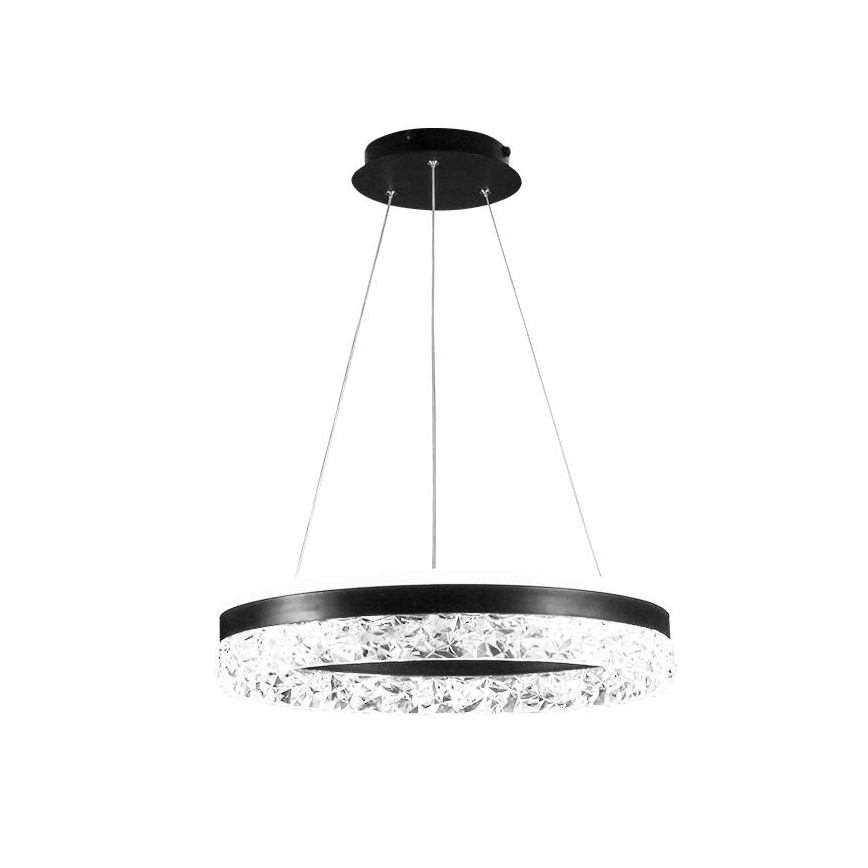 LED Stmívatelný lustr na lanku LED/80W/230V 3000-6500K černá + dálkové ovládání