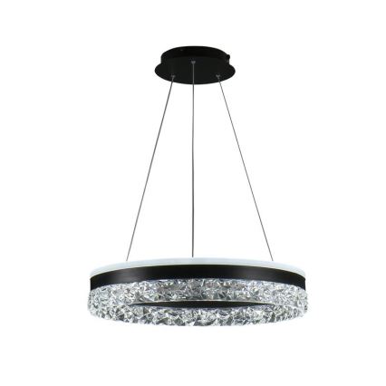 LED Stmívatelný lustr na lanku LED/80W/230V 3000-6500K černá + dálkové ovládání