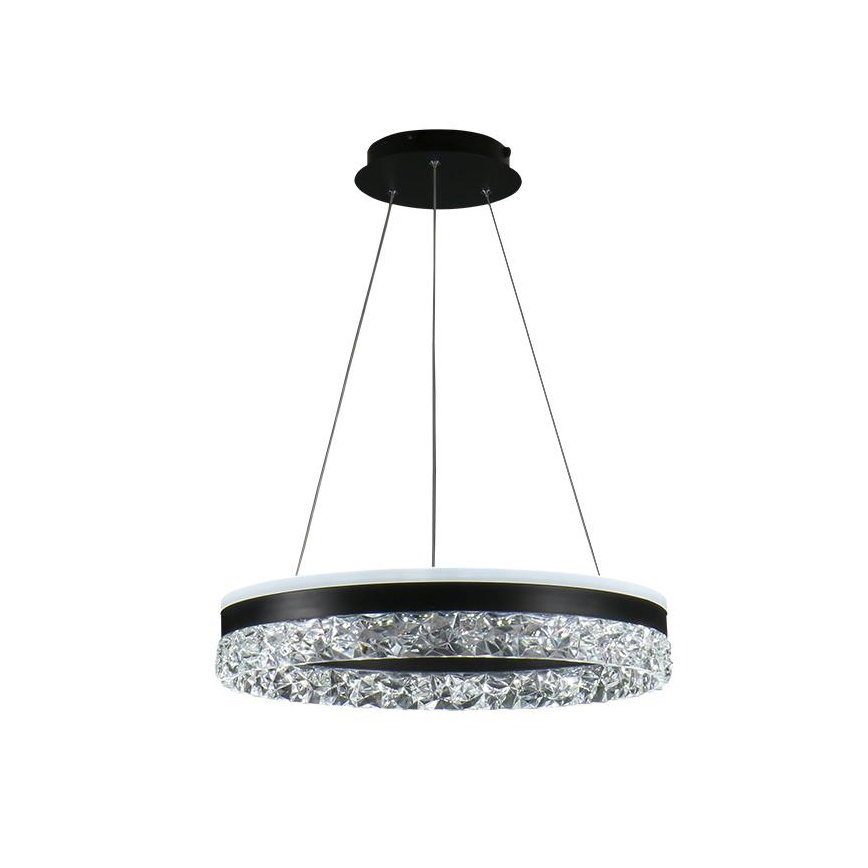 LED Stmívatelný lustr na lanku LED/80W/230V 3000-6500K černá + dálkové ovládání