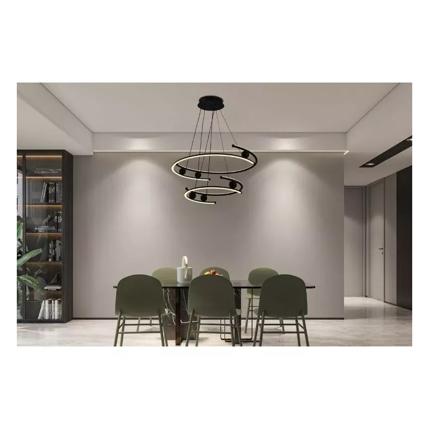 LED Stmívatelný lustr na lanku LED/80W/230V 3000-6500K + dálkové ovládání