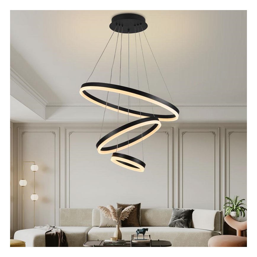 LED Stmívatelný lustr na lanku LED/85W/230V 3000-6500K + dálkové ovládání