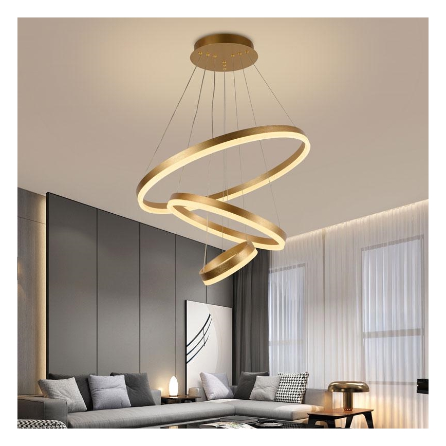 LED Stmívatelný lustr na lanku LED/85W/230V 3000-6500K + dálkové ovládání