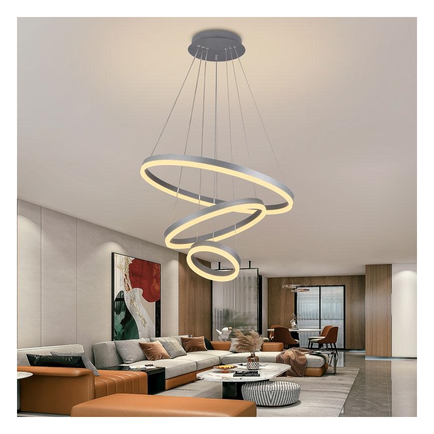 LED Stmívatelný lustr na lanku LED/85W/230V 3000-6500K + dálkové ovládání