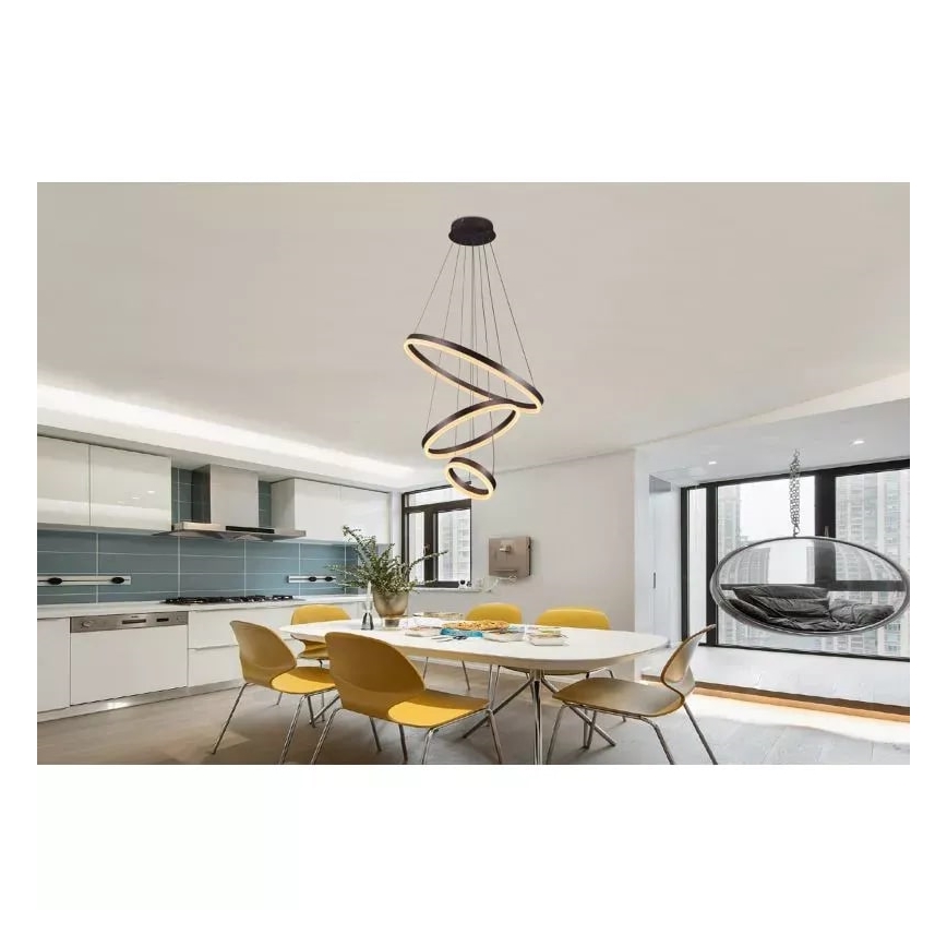 LED Stmívatelný lustr na lanku LED/85W/230V 3000-6500K + dálkové ovládání