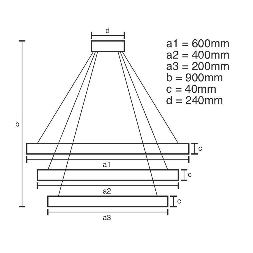 LED Stmívatelný lustr na lanku LED/85W/230V 3000-6500K + dálkové ovládání