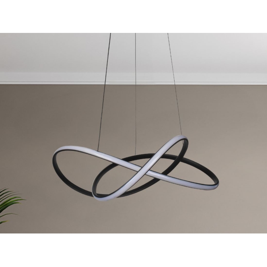LED Stmívatelný lustr na lanku LED/85W/230V 3000-6500K pr. 60 cm + dálkové ovládání