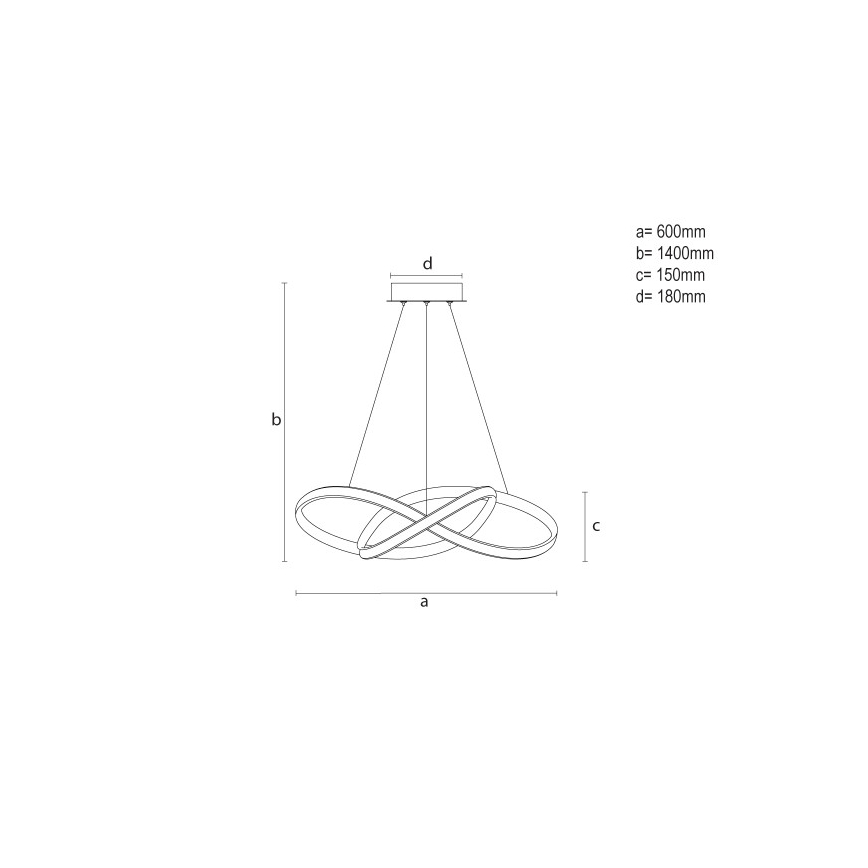 LED Stmívatelný lustr na lanku LED/85W/230V 3000-6500K pr. 60 cm + dálkové ovládání