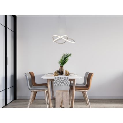 LED Stmívatelný lustr na lanku LED/85W/230V 3000-6500K pr. 60 cm + dálkové ovládání