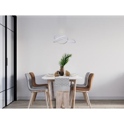 LED Stmívatelný lustr na lanku LED/85W/230V 3000-6500K pr. 60 cm + dálkové ovládání