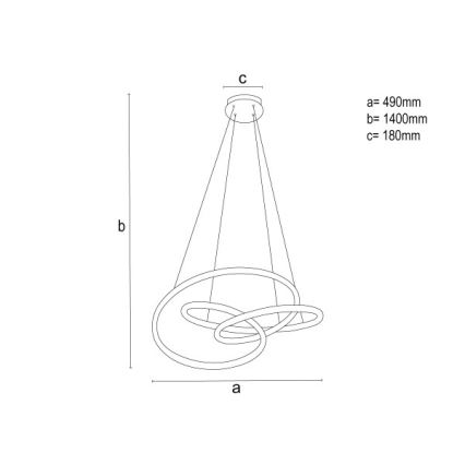 LED Stmívatelný lustr na lanku LED/85W/230V 3000-6500K pr. 49 cm + dálkové ovládání