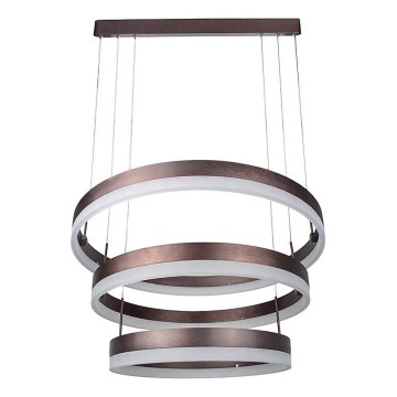 LED Stmívatelný lustr na lanku LED/86W/230V 3000K hnědá
