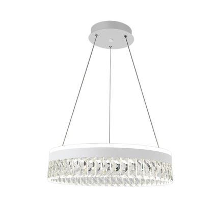 LED Stmívatelný křišťálový lustr na lanku LED/90W/230V 3000-6500K bílá + dálkové ovládání